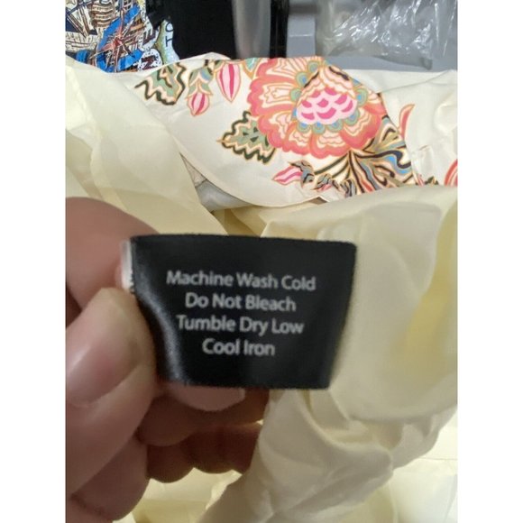 Boston Proper Boho Floral Ruffle Neckline Maxi Dress Womens Long Sleeve VNeck 10 - Picture 10 of 12